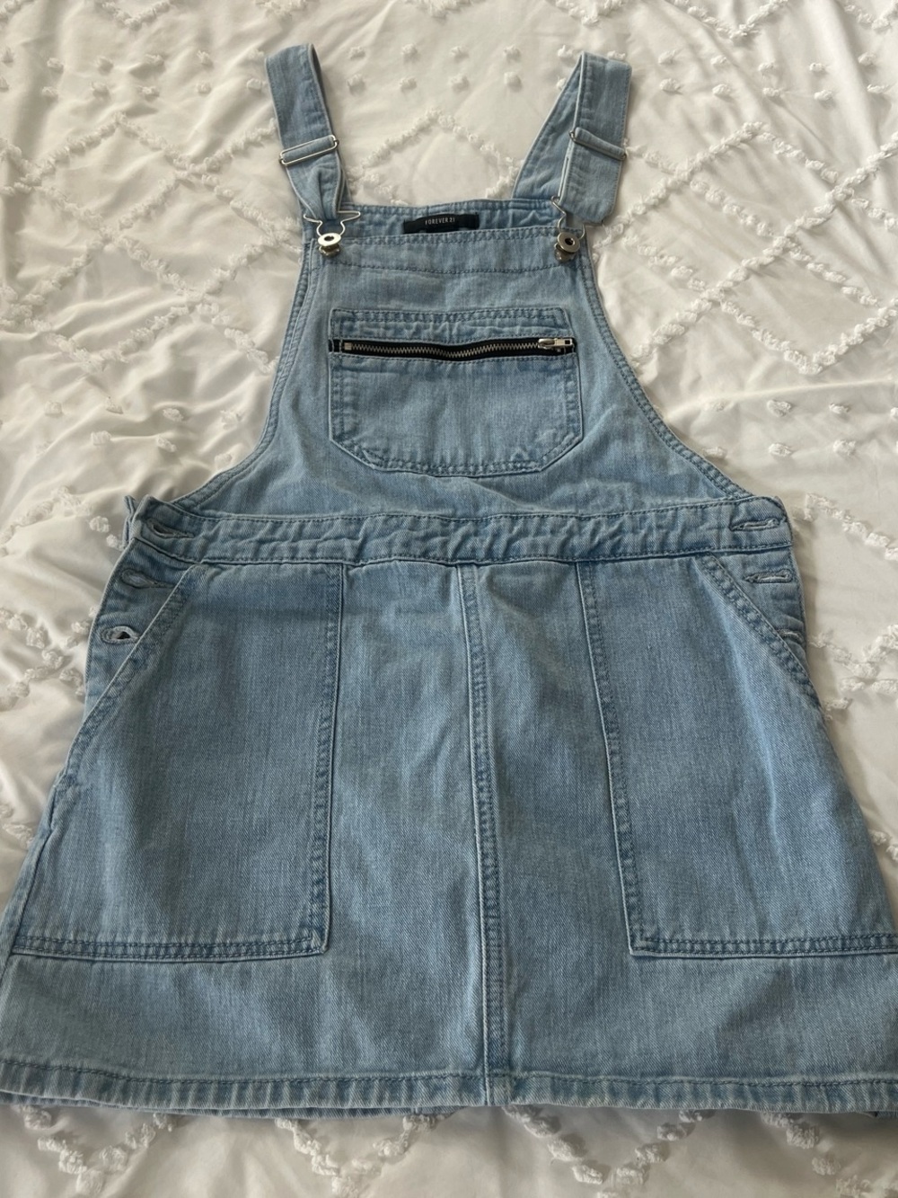 Forever 21 Denim Overall Mini Dress | Blue Pinafore Y2K Size S
